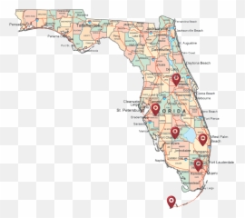 Download Flmed - 1 Florida State On A Map Png Image With No Map Of Florida Cities,Florida Map Png