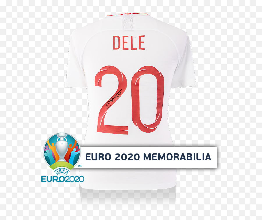 Dele Alli Official Uefa Euro 2020 Back Signed England Home Shirt With Fan Style Numbers - England Uefa Euro 2020 Jersey Png,England Icon