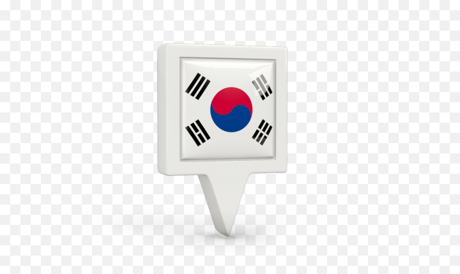 Square Pin Icon Illustration Of Flag South Korea - Language Png,Korean Flag Icon Png