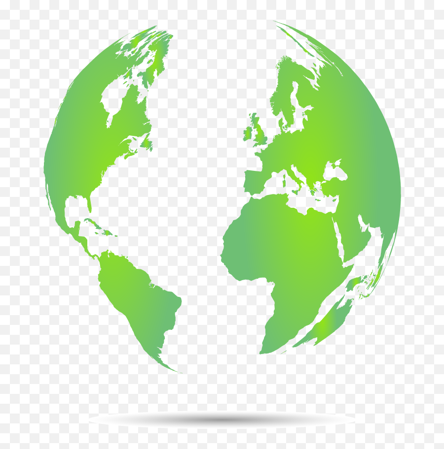 Green Globe Transparent Background - Earth Black And White Png,Earth Transparent Background