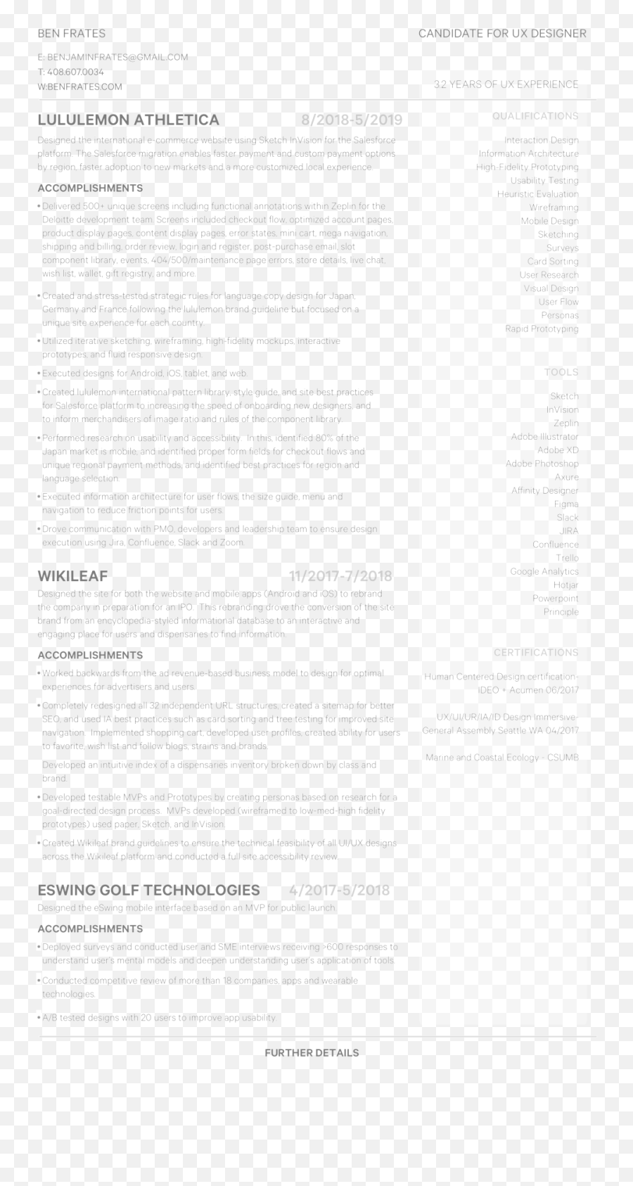 Resume U2014 Benjamin Frates - Document Png,Resume Png