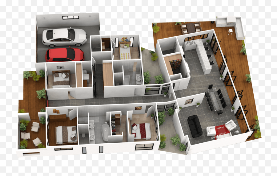 Download Bedroom 1 Ensuite 2 3 4 - Two Bedroom Tiny House Floor Plans Png,Bedroom Png