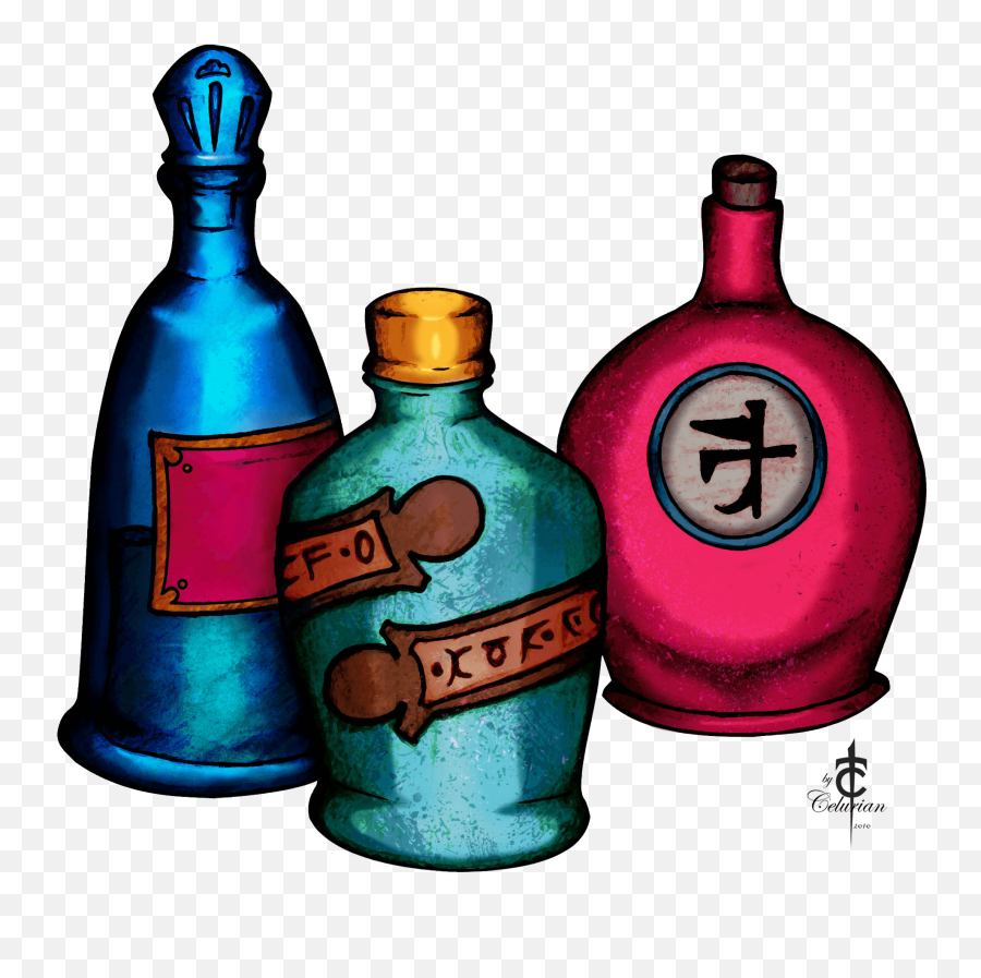 Potion Bottle Clip Art - Clip Art Potion Bottles Png,Potion Png