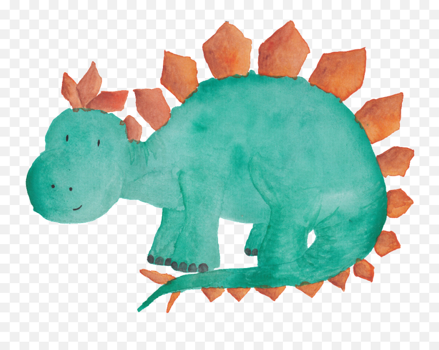 Download Green Hand Painted Dinosaur Cartoon - Dinosaur Prints Png,Dinosaur Transparent Background