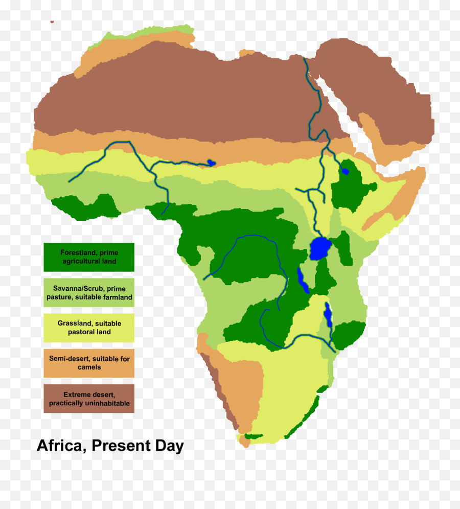 Africa Map - Map Grasslands In Africa Png,Africa Map Png