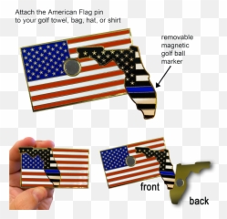 Florida Thin Blue Line Police Golf Ball Marker American Flag Challenge Coin Pin Magnetic - Clip Art png