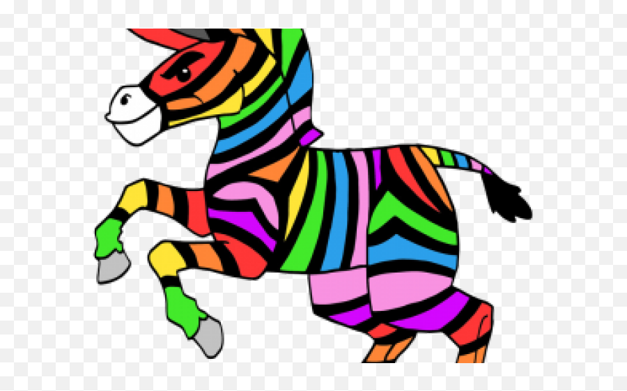 Zebra Clipart Rainbow - Png Download Full Size Clip Art,Zebra Png