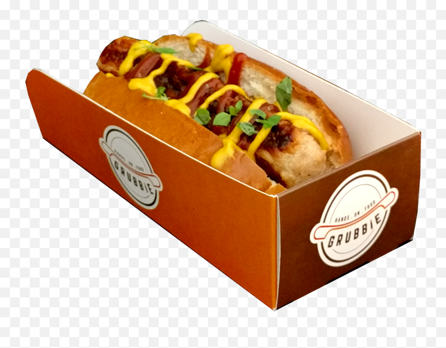 Grubbie Hotdog Png - Priory Press Packaging Fast Food,Bun Png