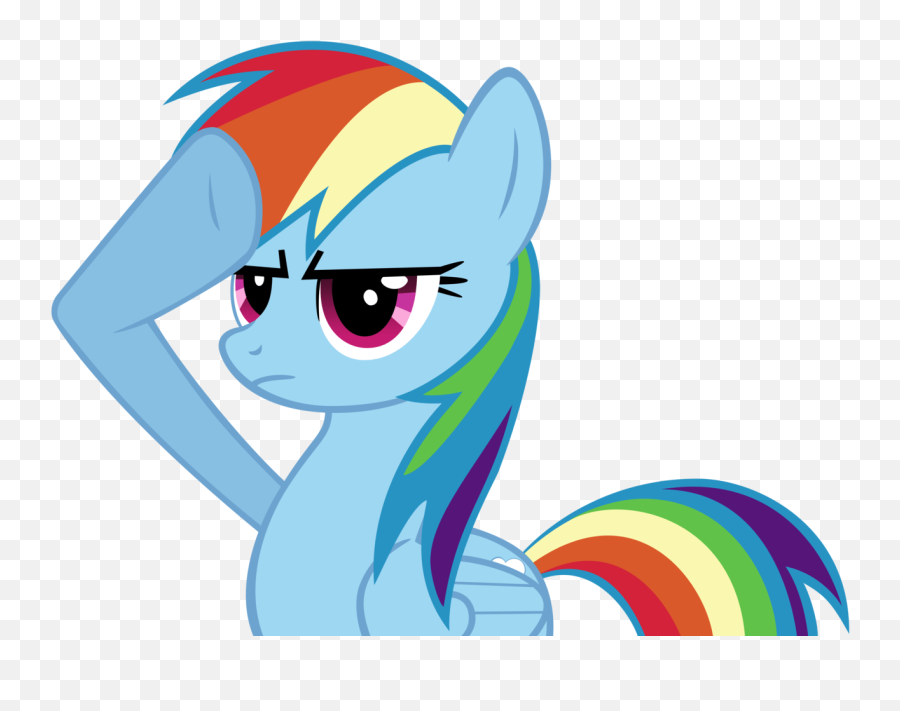 Rainbow Dash Thinking Transparent Png - Rainbow Dash Salute,Rainbow Dash Png