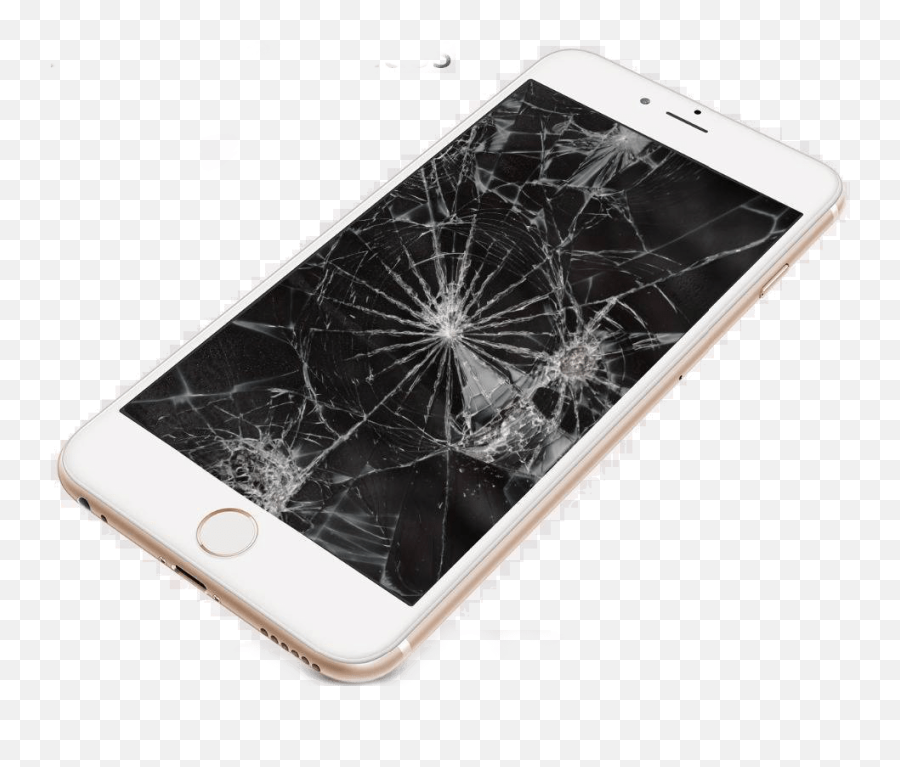 Cracked Screen Iphone 6 Gold - Cracked Phone Screen Png,Cracked Glass Transparent Png