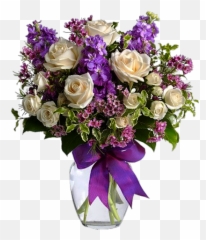 Bouquet Flowers Png - Transparent Background Purple Flower Png