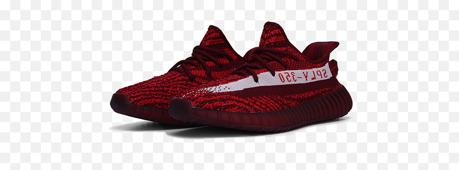 Download Hd Yeezy Boost 350 V2 Red - Round Toe Png,Yeezys Png