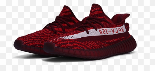 Download Hd Yeezy Boost 350 V2 Red - Round Toe Png,Yeezys Png