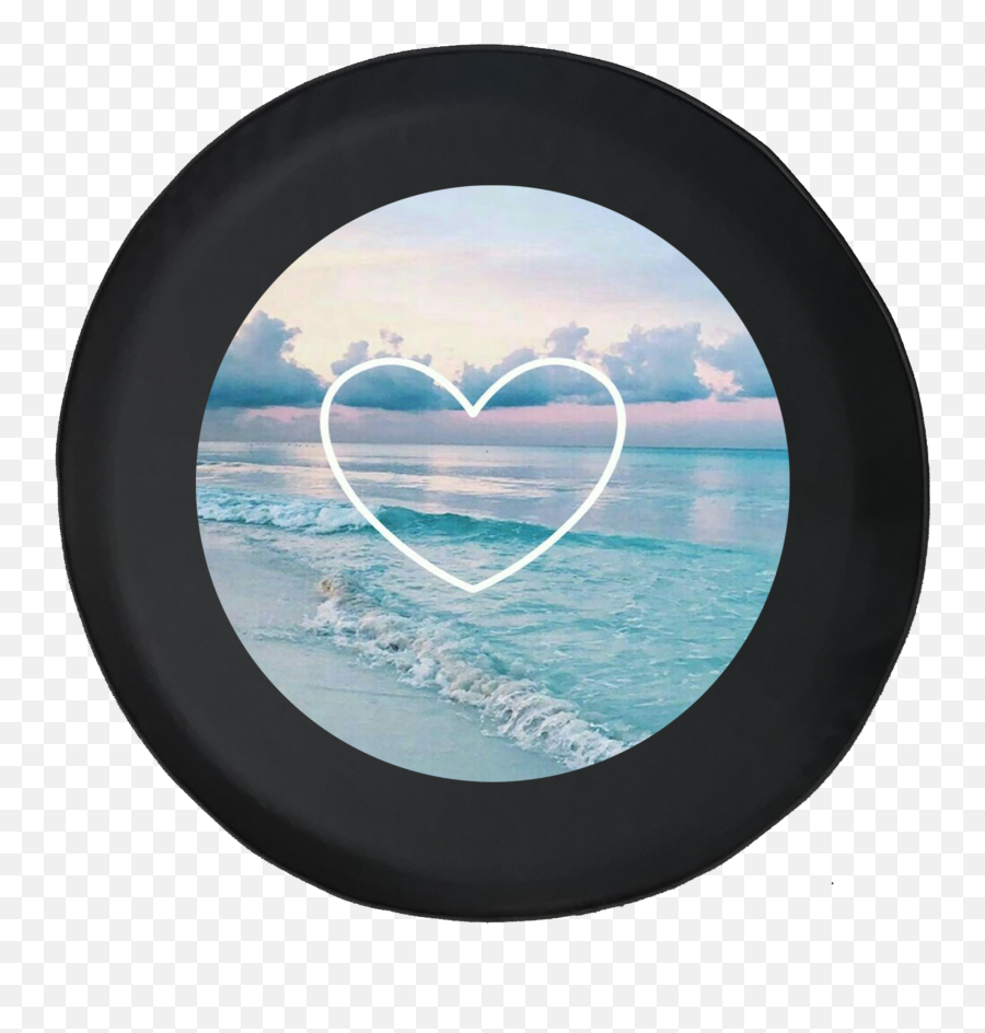 Heart Ocean Beach Waves Adventure Offroad Spare Tire Cover Fits Jeep Rv U0026 More 28 Inch Png