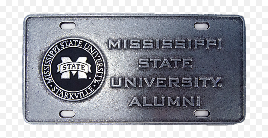 Carson Mississippi State Alumni With Seal Pewter Auto Tag - Mississippi State University Png,Mississippi State Logo Png