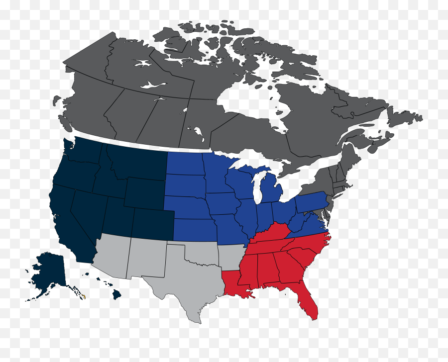 North America Coverage - Map Of Where Brass Knuckles Are Legal Png,North America Transparent