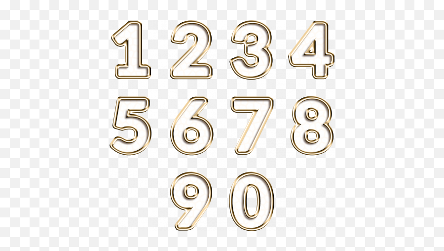 Number Set 02 Graphic - Solid Png,Gold Numbers Png