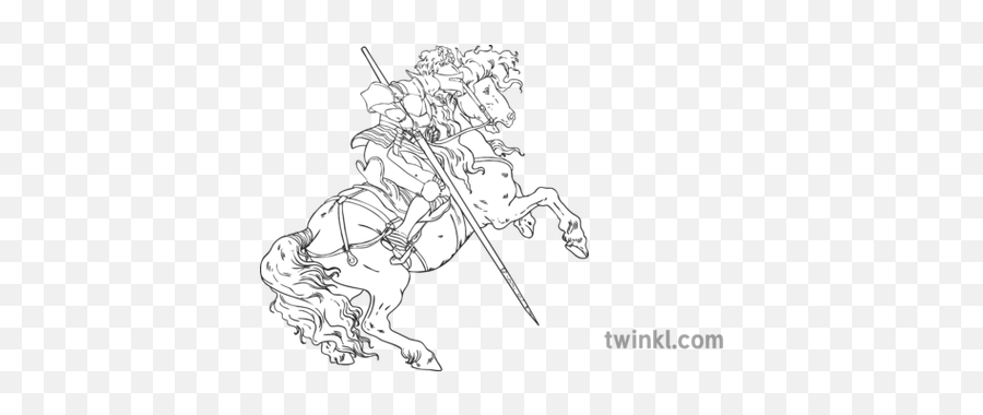 St - Line Drawing St George Dragon Png,St George Icon Dragon