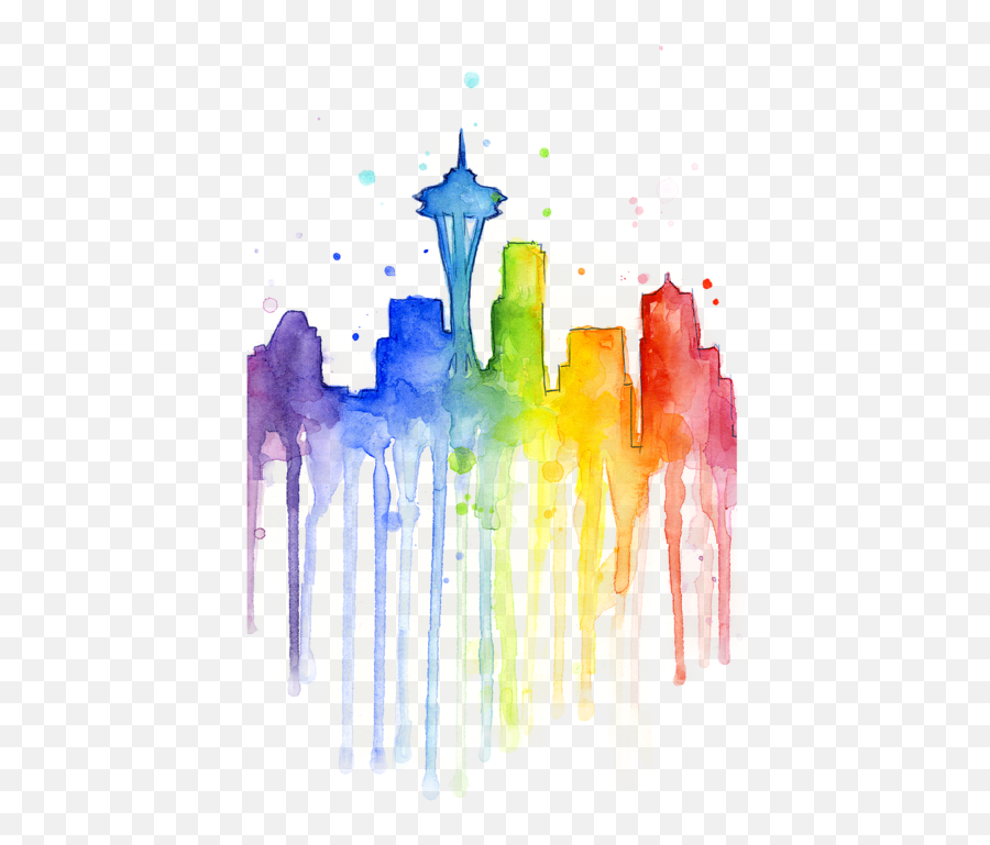 Rainbow Watercolor Png Transparent - Seattle Rainbow Watercolor,Watercolor Png