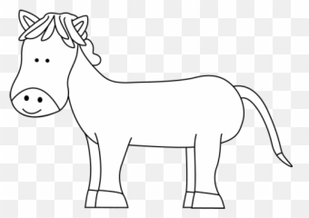Horse Clipart Black And White Png - Black White Horse With Saddle Clipart,White Horse Png