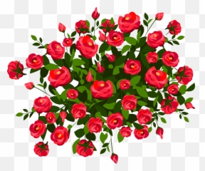 Clipart Flowers Bush Transparent Free - Flower Bushes Png