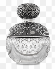 Birmingham Silver And Cut Glass Perfume Bottle - Perfume Png,Perfume Bottle Png