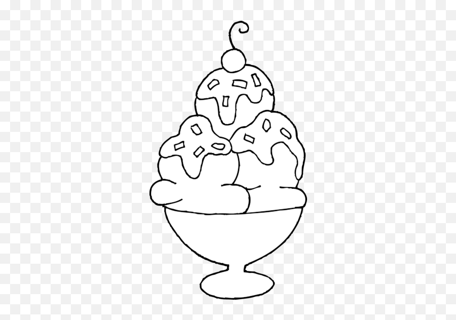 Download Ice Cream Sundae Animated Wikiclipart Clipart - Printable Ice Cream Clipart Black And White Png,Sundae Icon