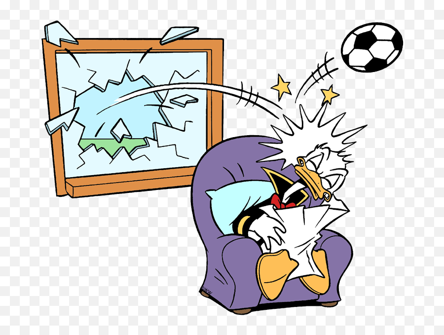 New Donald Struck With Soccer Ball Through Broken Window - Ball Break Window Cartoon Png,Broken Window Png