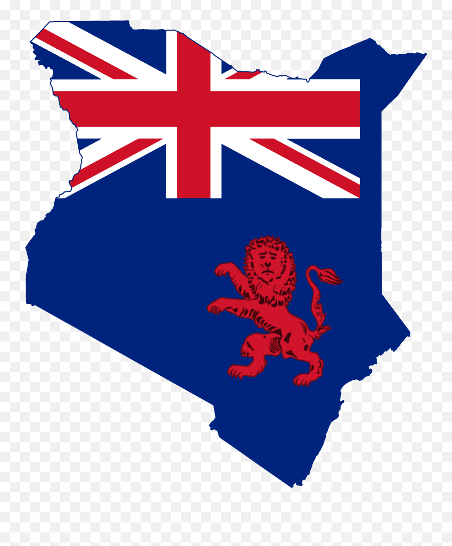 Flag Map Of British Kenya - Cartoon Australian Flag Clipart Australia Flag Without Union Jack Png,Australian Flag Png