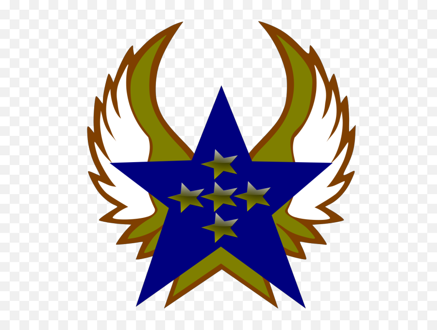 Blue Star With 2 Gold And Wings Svg Clip Arts Download - Shield Wing Logo Png,Wings Clipart Png