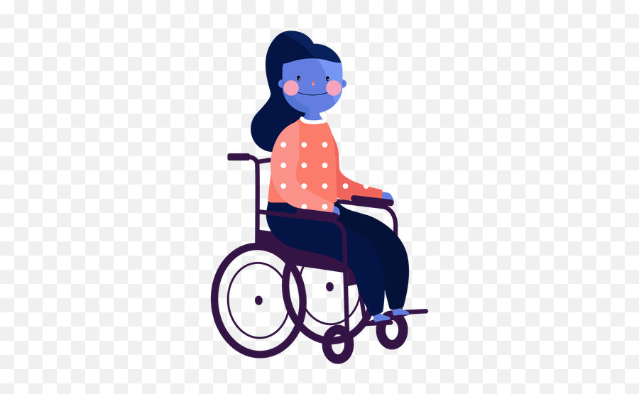 Girl Wheel Chair Ruddiness Disabled Person Flat - Clip Art Png,Wheel Chair Png