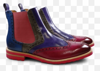 Eddy 13 Dark Pink Purple Flame Smoke Pop Blue Elastic - Chelsea Boot png