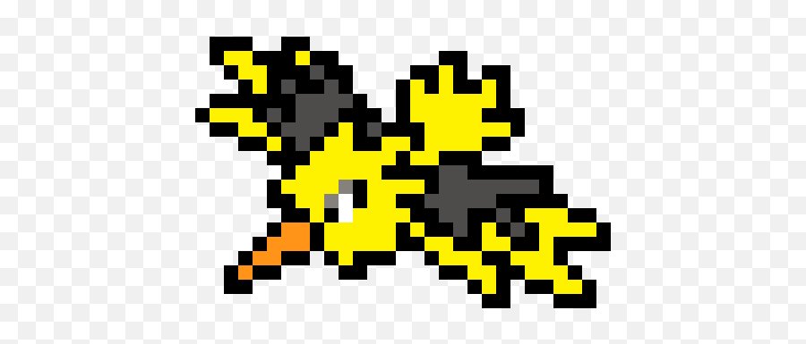 Pokemon Pixel Art Zapdos - Pixel Art Pokemon Zapdos Png,Zapdos Png