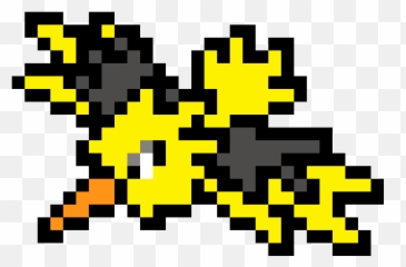 Pokemon Pixel Art Zapdos - Pixel Art Pokemon Zapdos Png,Zapdos Png