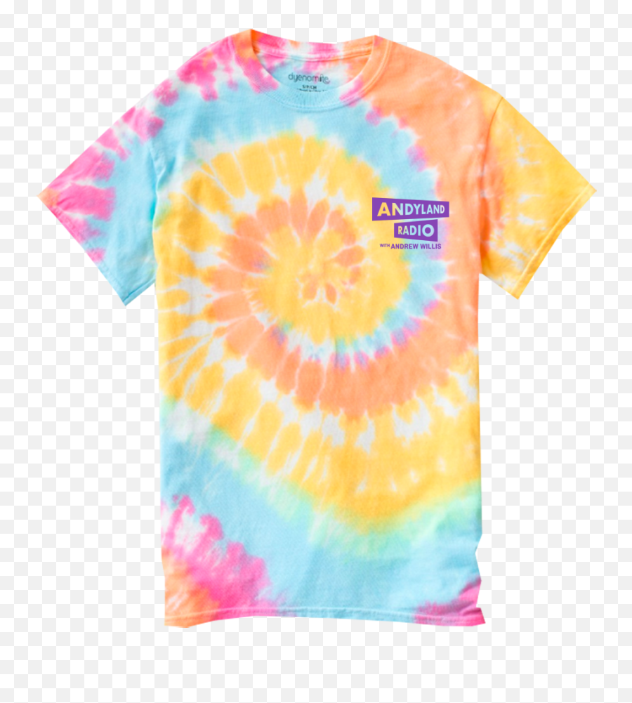 Download Hd Official Andyland Radio Multi Tie Dye T - Shirt Short Sleeve Png,Tie Dye Png