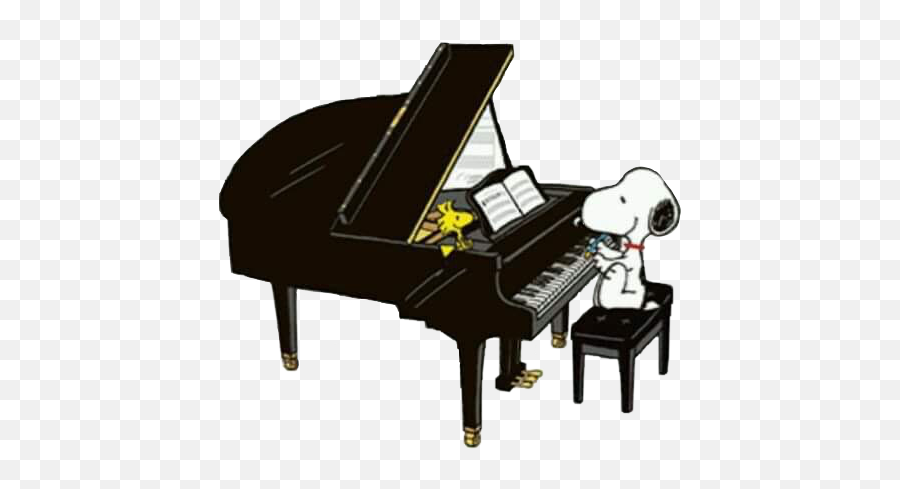 Snoopy Piano Peanutscomic Sticker By Kdurkee004 - Snoopy Piano Png,Piano Transparent Background