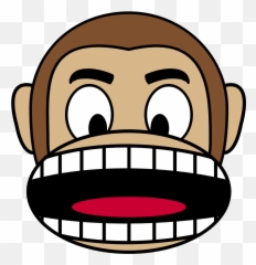 Cartoon Monkey With Mouth Open - Big png