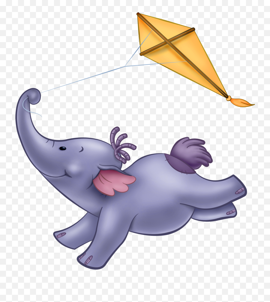 Cute Elephant Png Cartoon Picture Pics - Winnie The Pooh Flying,Yee Dinosaur Png