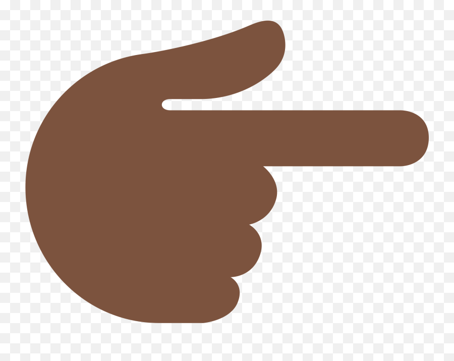 Backhand Index Pointing Right Emoji With Dark Skin Tone - Black Emoji Hand Pointing Png,Finger Emoji Png