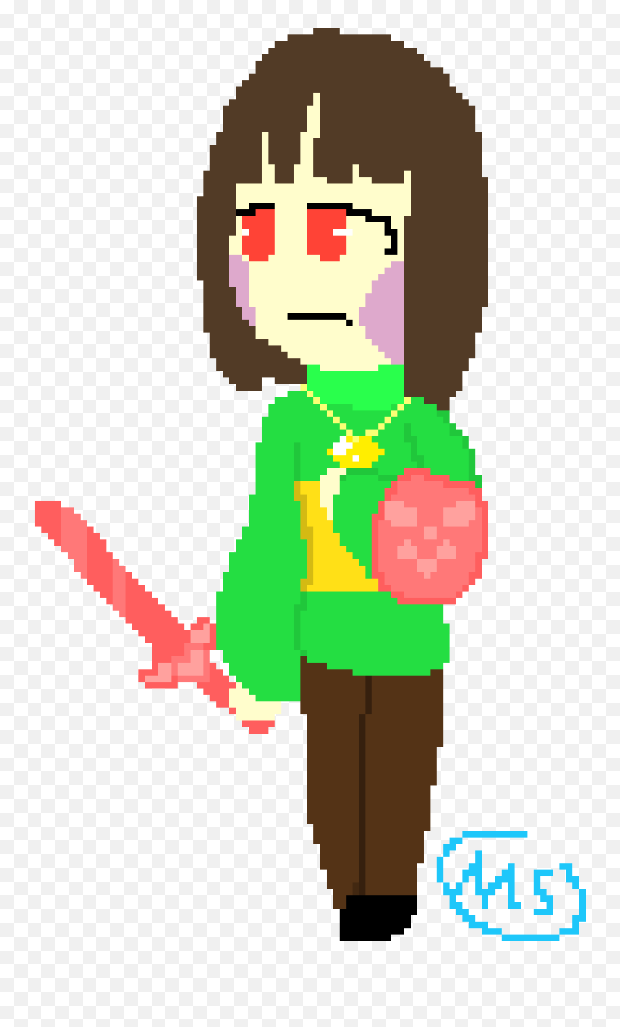 Glitchtale Chara Clipart - Glitchtale Chara Pixel Art Png,Chara Png