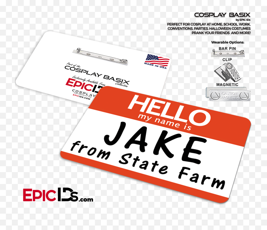 Jake From State Farm Cosplay Id Badge - Jake From State Farm Name Tag Png,State Farm Logo Transparent