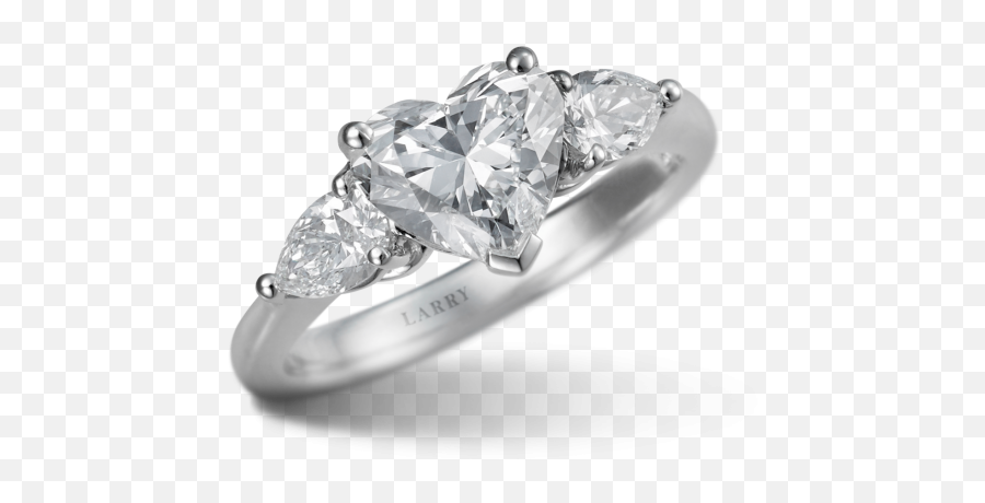 Heart Shaped Diamond Ring - Larry Jewelry Ring Png,Diamond Png Shape