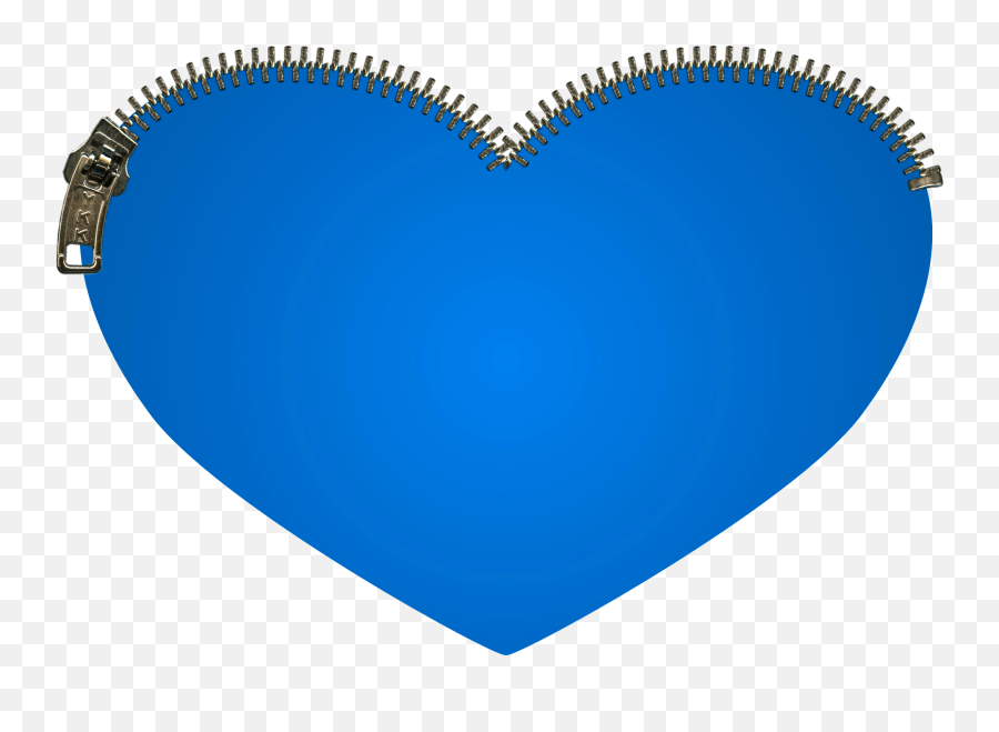 Blue Heart With Zip Clipart Free Download Transparent Png - Girly,Blue Heart Transparent