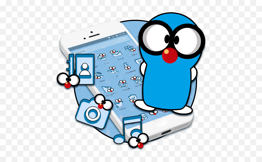 Funny N - Mobile Phone Theme Cartoon Png,Blue Lenovo Icon