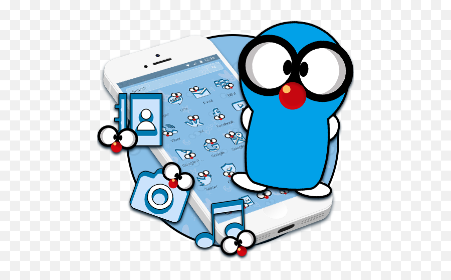 Funny blue. Golang. Blue cartoon.