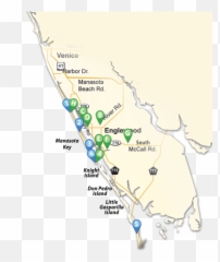 Map Of Englewood Beaches And Parks Florida - Map Englewood Beach Florida Png,Florida Map Png