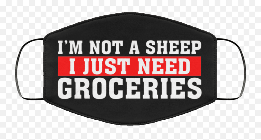 A Sheep I Just Need Groceries Face Mask - Language Png,Sheep With Wings Icon