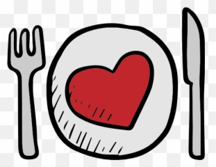 Valentines Day Dish Cutlery Plate Restaurant Tools And - Cartoon Fork Knife Clip Art png