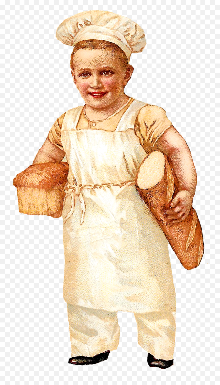 Antique Images Free Bread Baking Clip Art Boy Baker Vintage - Vintage Bread Baker Art Png,Baking Clipart Png