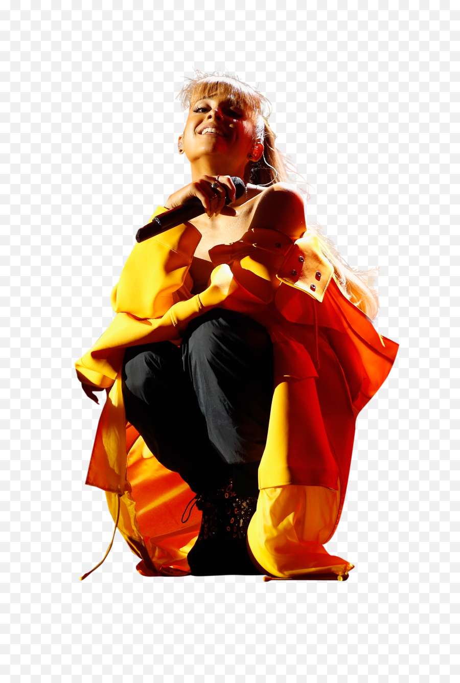 Ariana Grande In Yellow Dress - Ariana Grande Yellow Raincoat Png,Stage Png